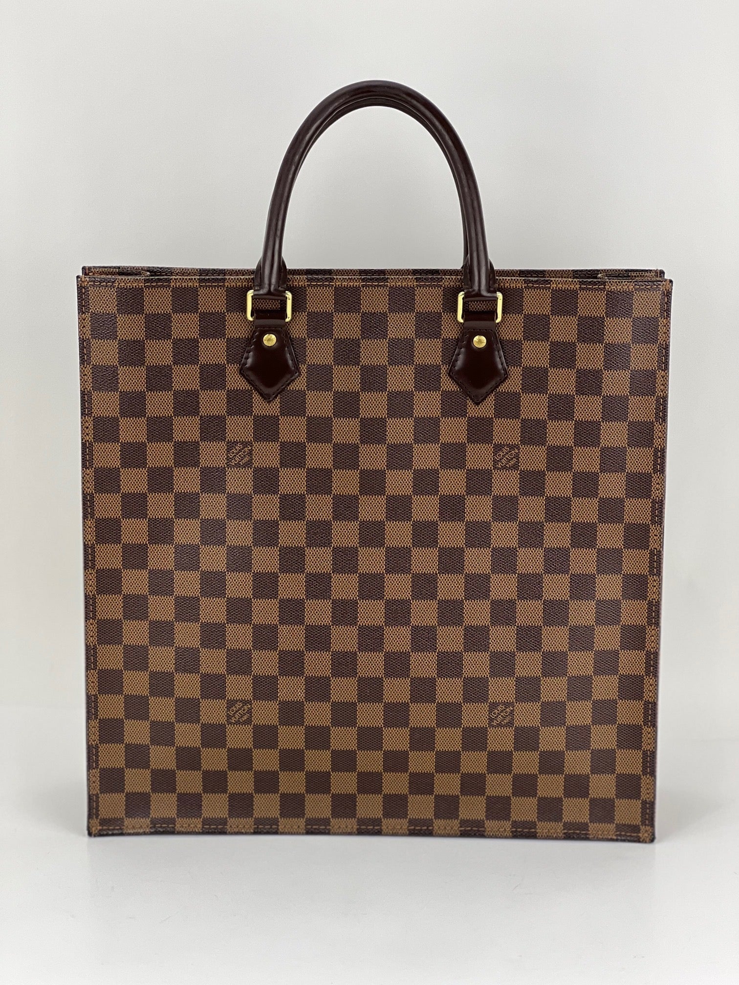 Louis Vuitton Sac Plat Brown Damier Ebene Canvas Shopping Tote Bag