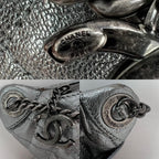 Túi đeo hông Chanel Metallic Dark Silver Calfskin Quilted Banana Fanny Pack