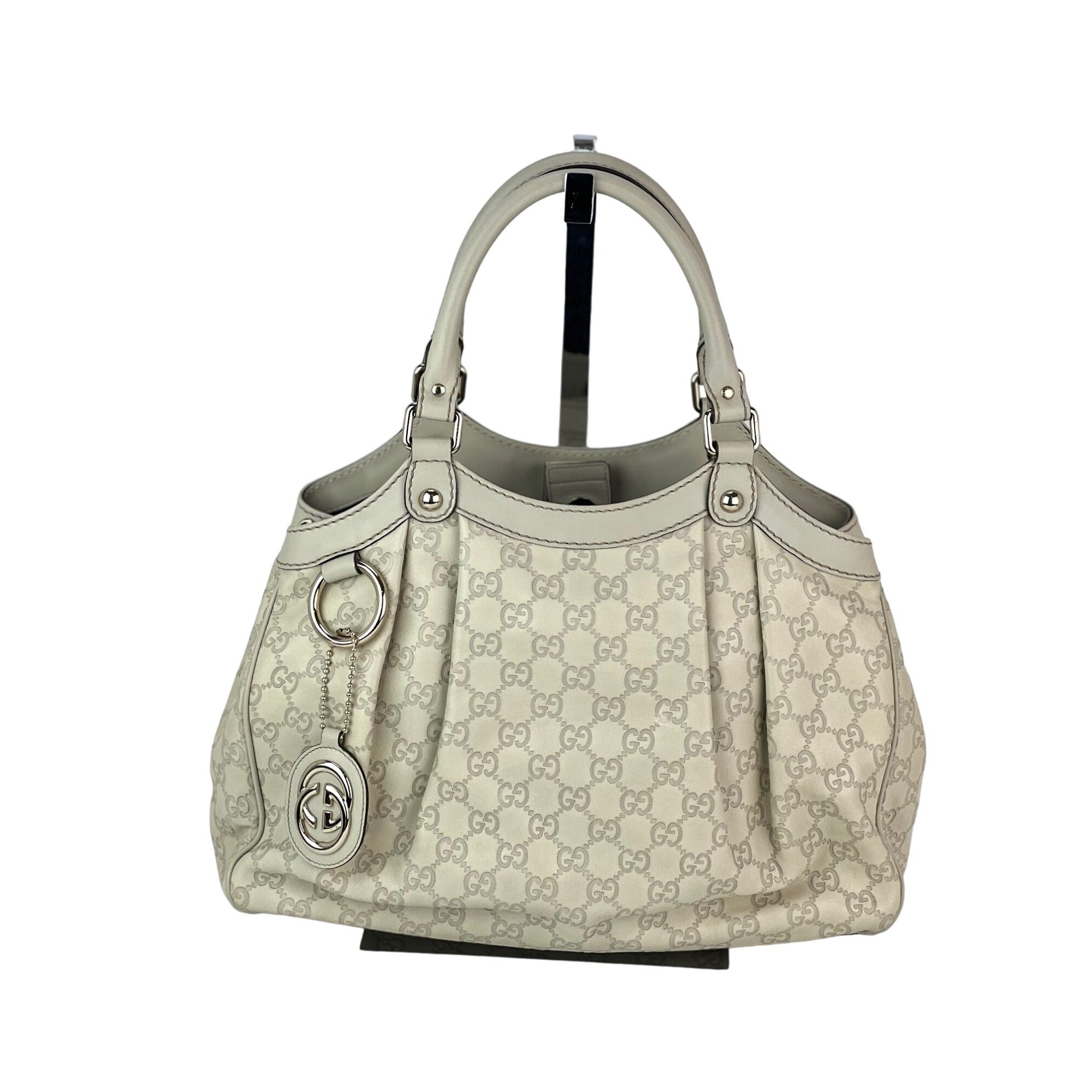Túi xách Gucci Sukey Medium Guccissima Leather Mystic White Tote