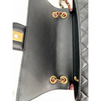 Túi đeo vai Chanel Calfskin Quilted Strap into Flap Black Burgundy