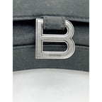 Túi đeo vai đính đá lấp lánh màu đen BALENCIAGA Hourglass Wallet On Chain
