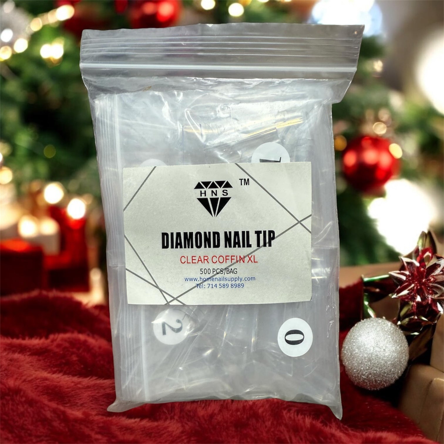 HNS Diamond Clear Nail Tip Bag