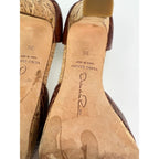 Giày cao gót hình cá sấu Oscar de la Renta Peep Toe