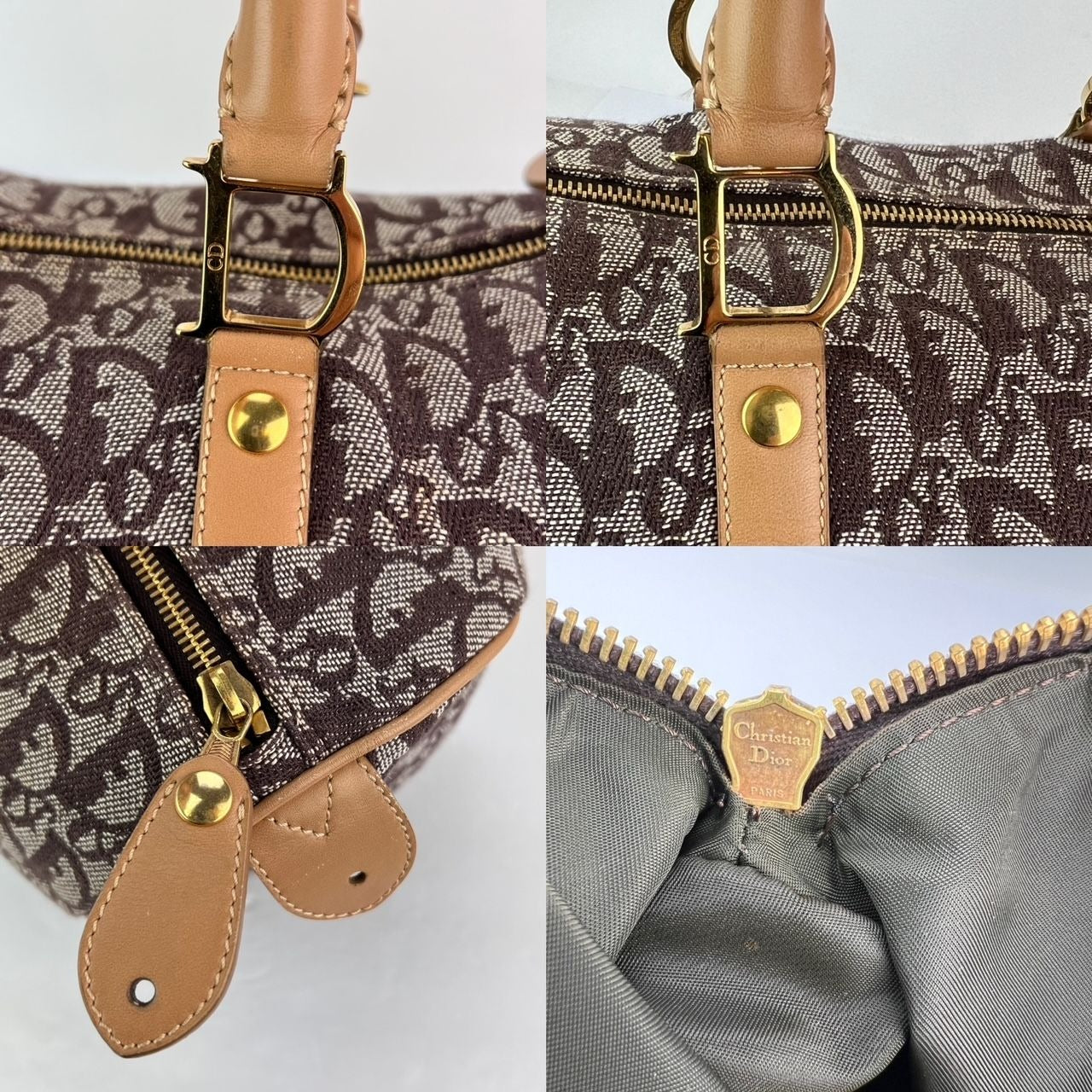 Túi xách Christian Dior Vintage Trotter Diorissimo Medium Brown Boston