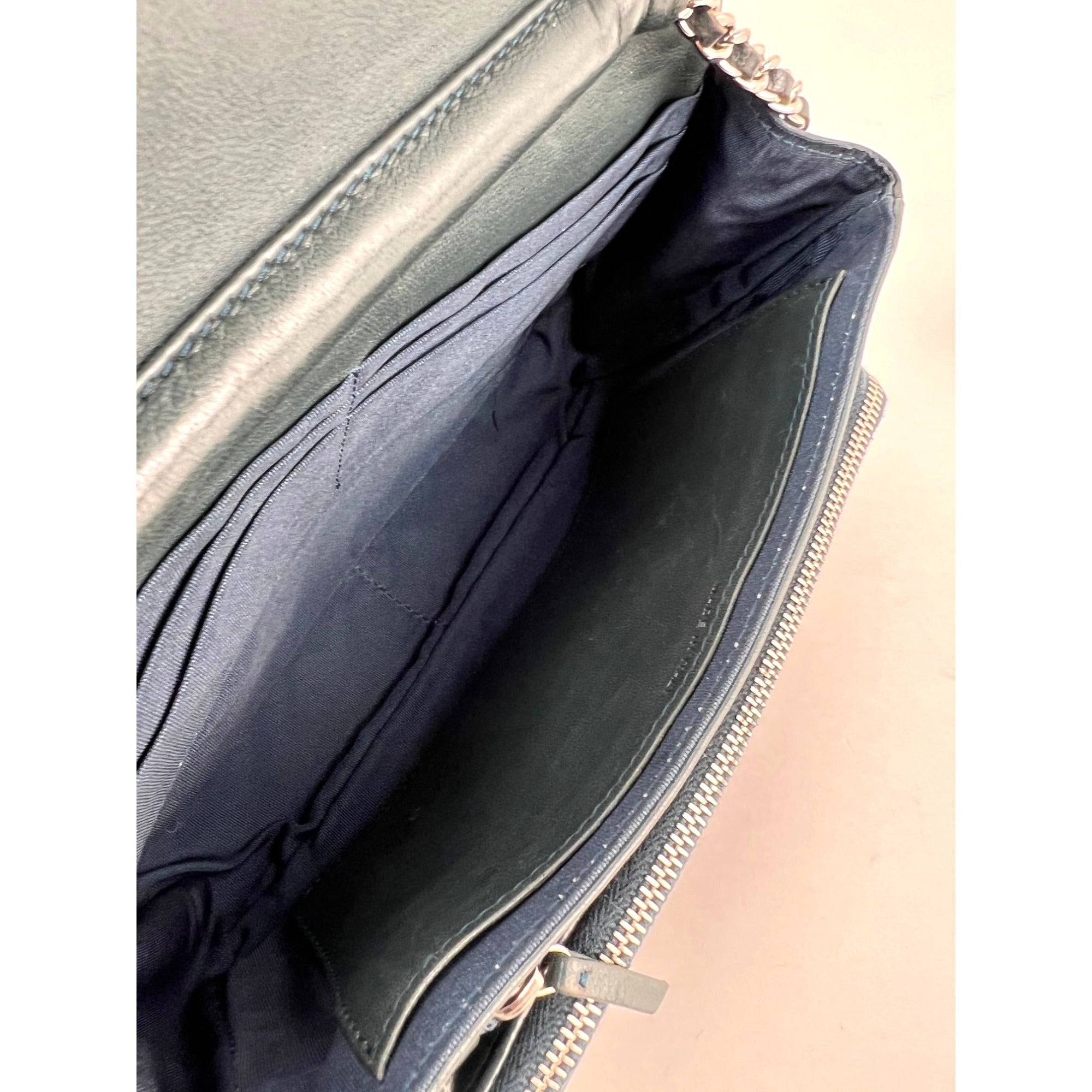 Chanel Quilted Lambskin Stitched Wallet on a Chain Crossbody Bag