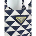 Túi xách vải thêu biểu tượng nhỏ Prada