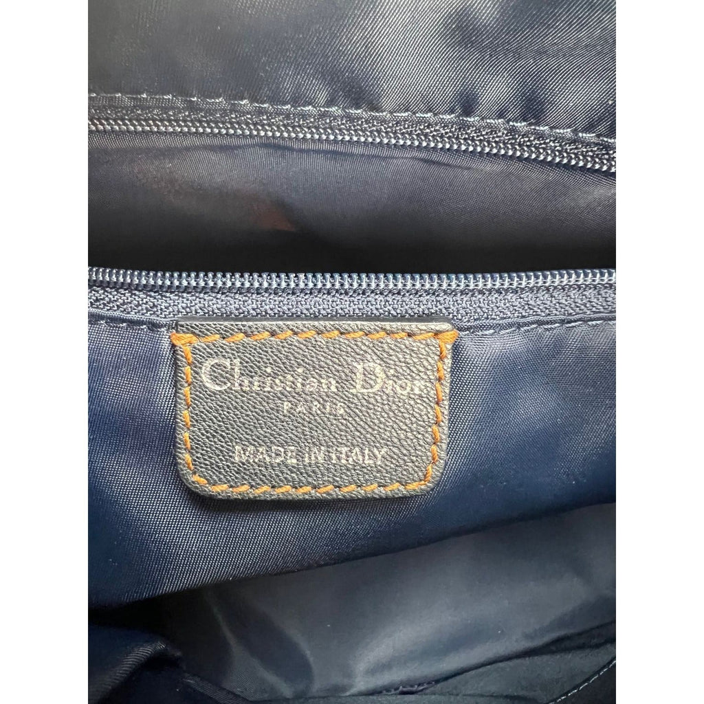 Túi xách vải canvas xanh CHRISTIAN DIOR Monogram Trotter CD