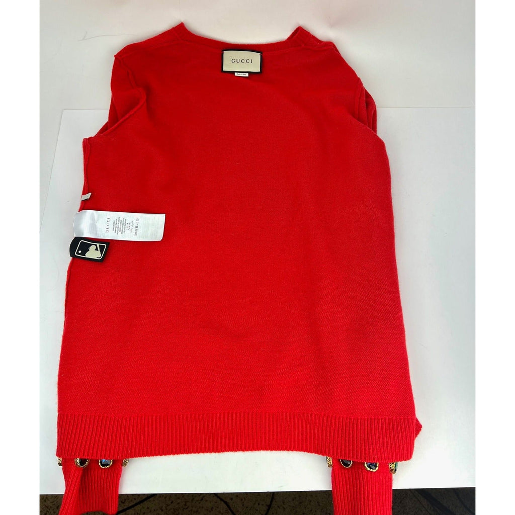 Áo len chui đầu Gucci Womens NY Yankees Wool Red