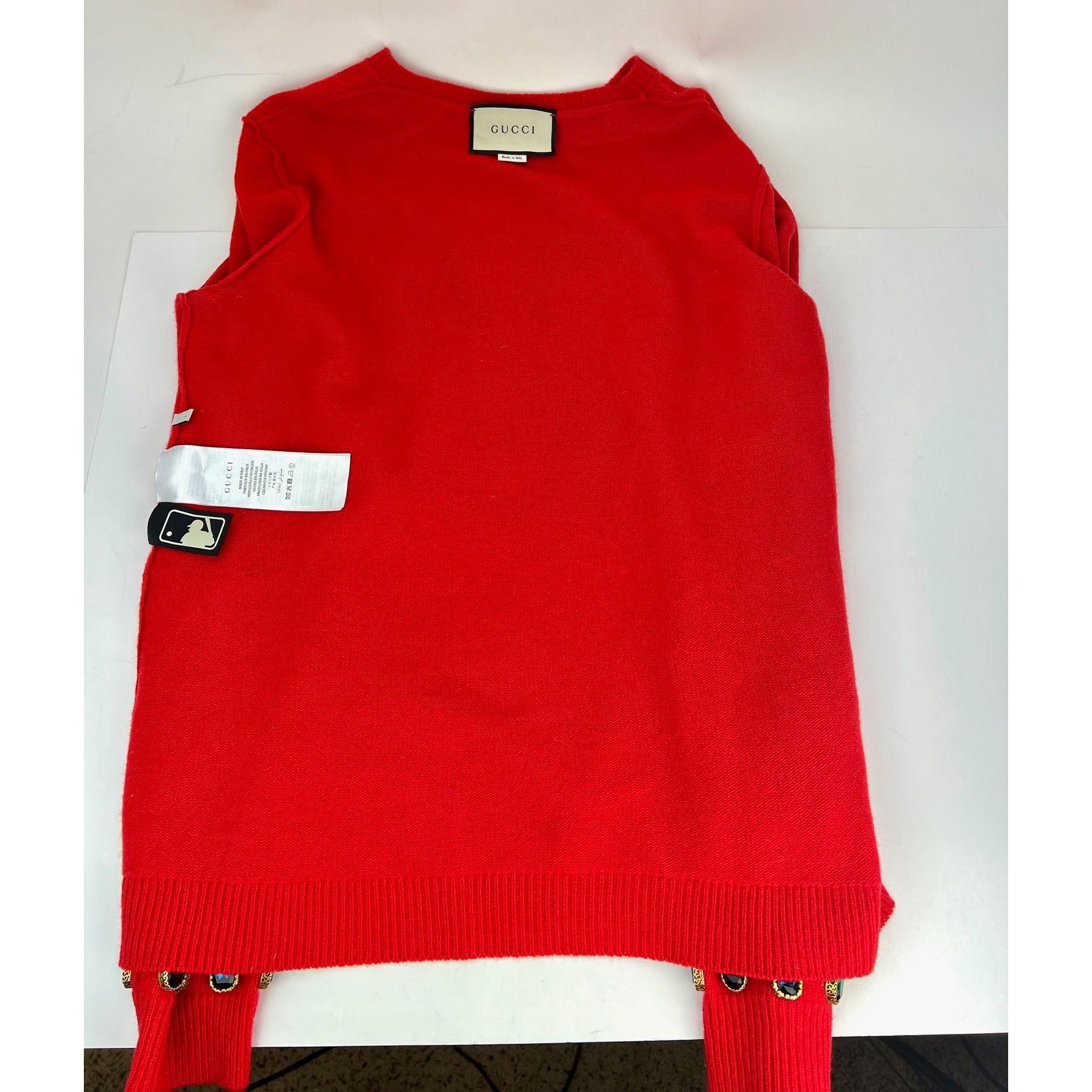 Áo len chui đầu Gucci Womens NY Yankees Wool Red