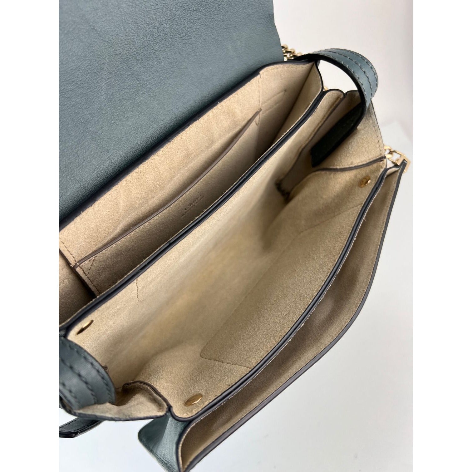Túi đeo chéo Chloe Faye Chain Suede Leather Gray Blue