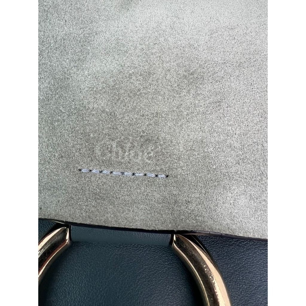 Túi đeo chéo Chloe Faye Chain Suede Leather Gray Blue
