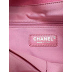 Túi tote Chanel Canvas Calfskin sọc cỡ trung Deauville màu hồng