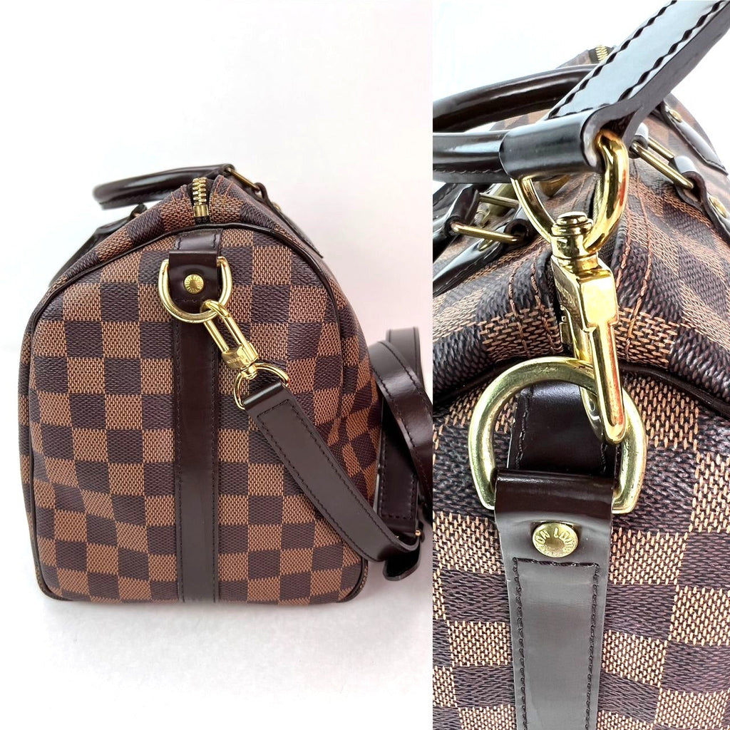 Túi xách tay LOUIS VUITTON Speedy 30 Bandouliere Damier Ebene Satchel