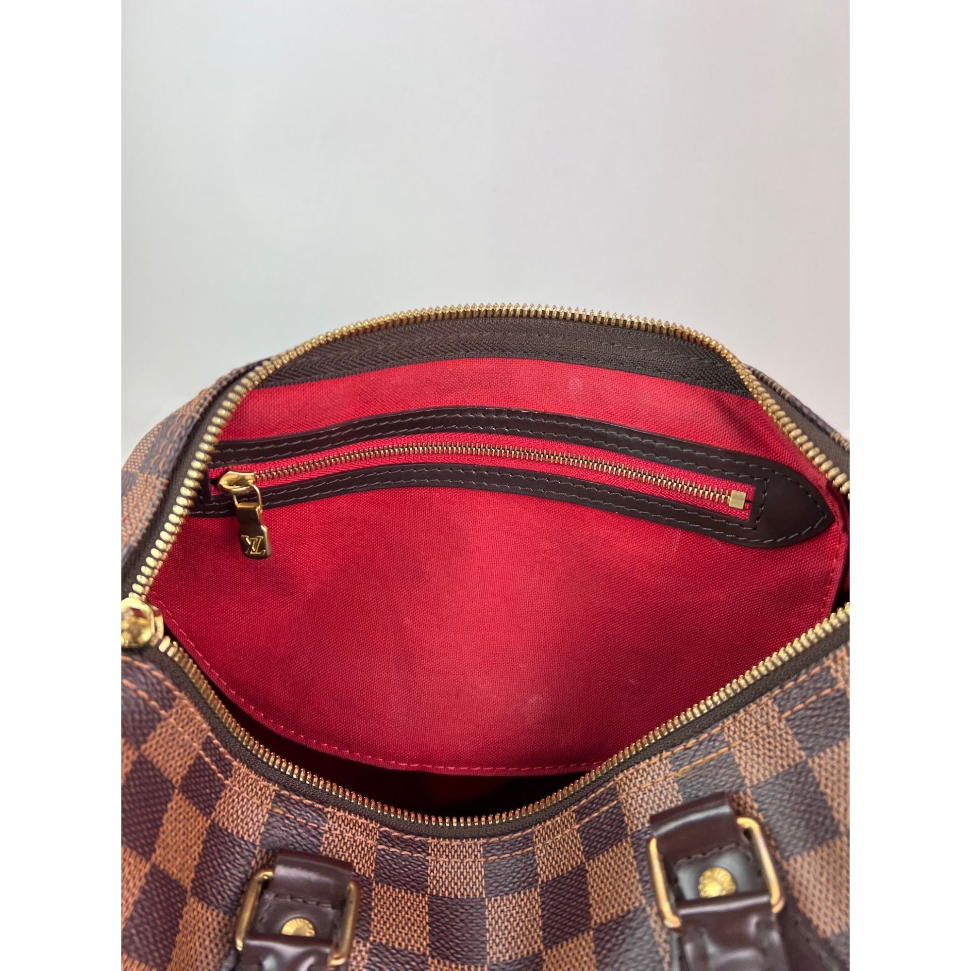 LOUIS VUITTON Speedy 30 Bandouliere Damier Ebene Satchel Hand Bag