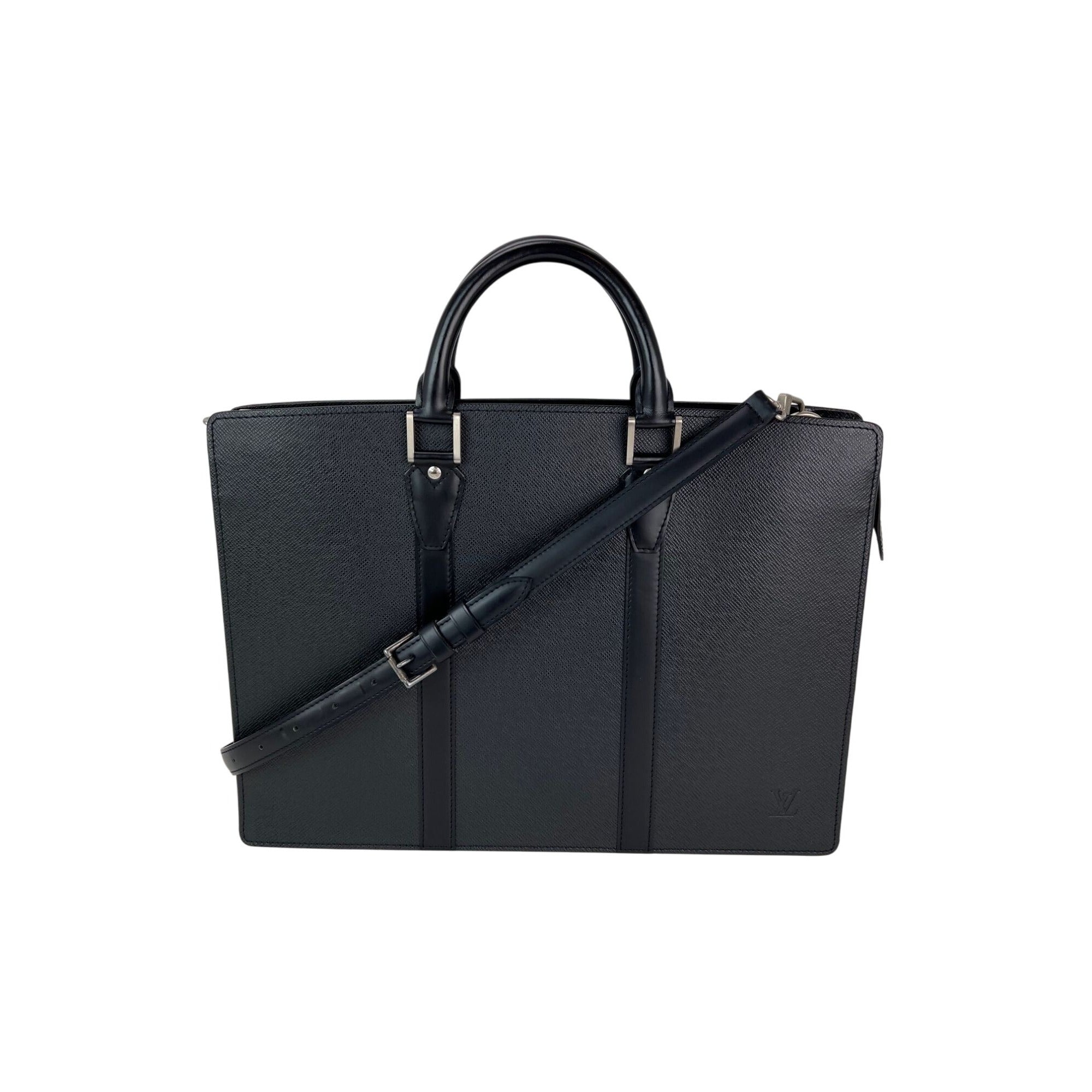 Cặp da nam màu đen Louis Vuitton Taiga Lozan Ardoise