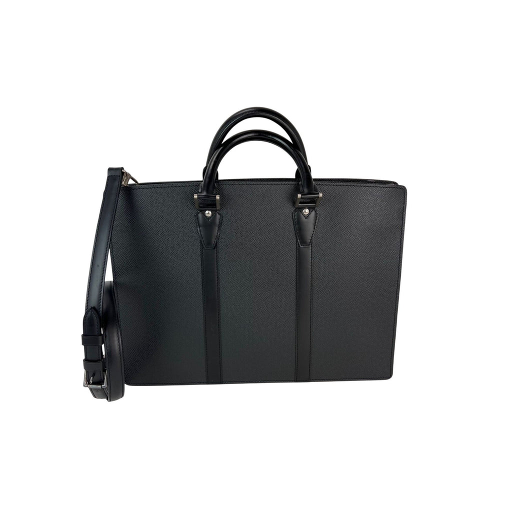 Cặp da nam màu đen Louis Vuitton Taiga Lozan Ardoise