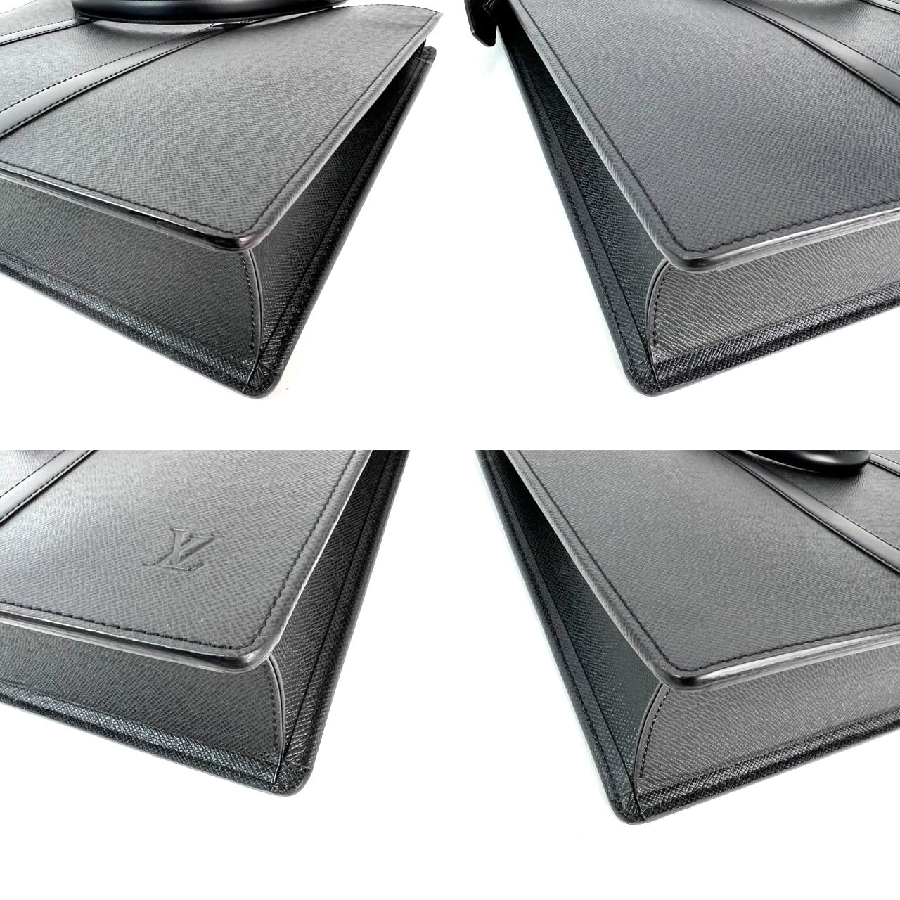Cặp da nam màu đen Louis Vuitton Taiga Lozan Ardoise