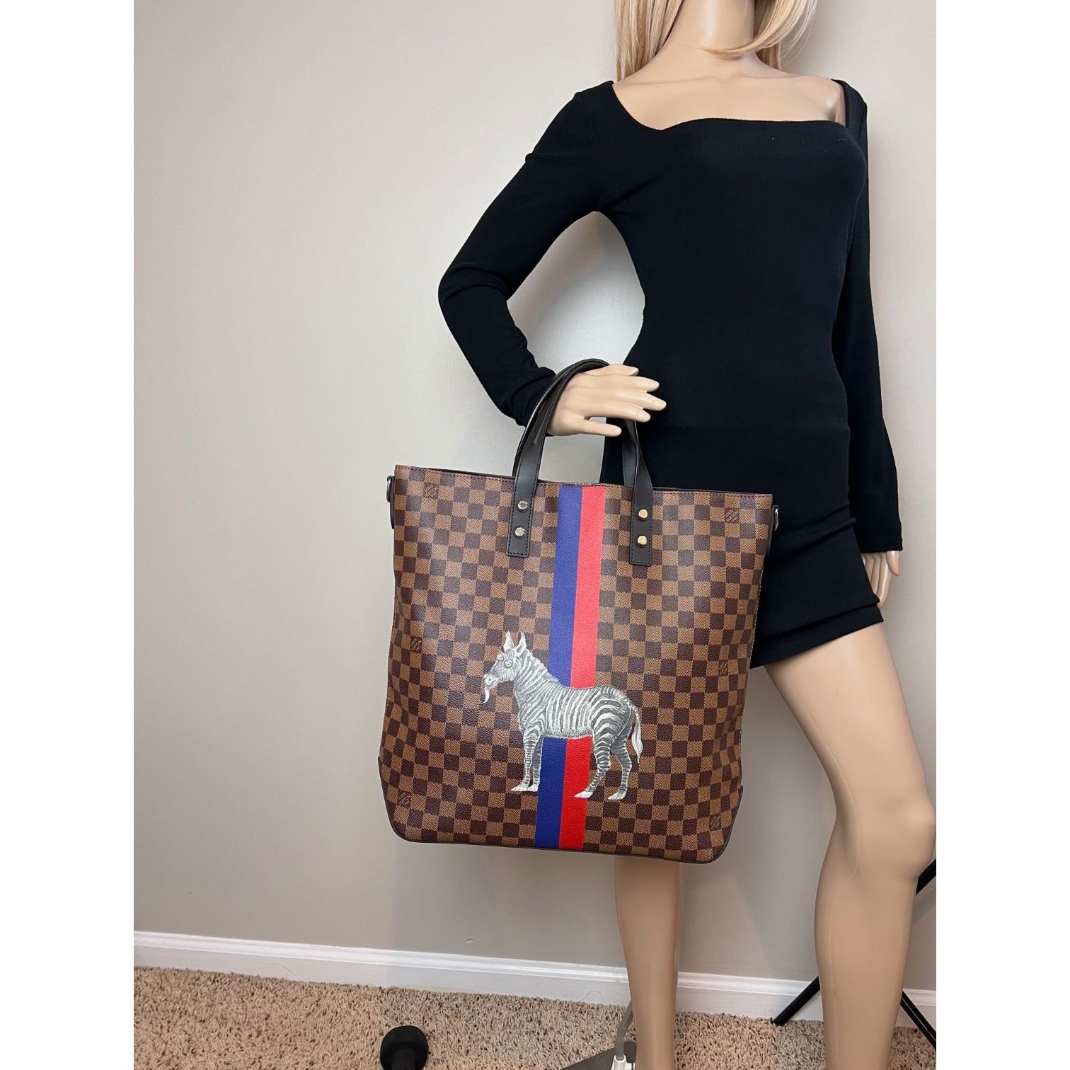 Túi Louis Vuitton Savane Damier Ebene Zebra Atlas Tote