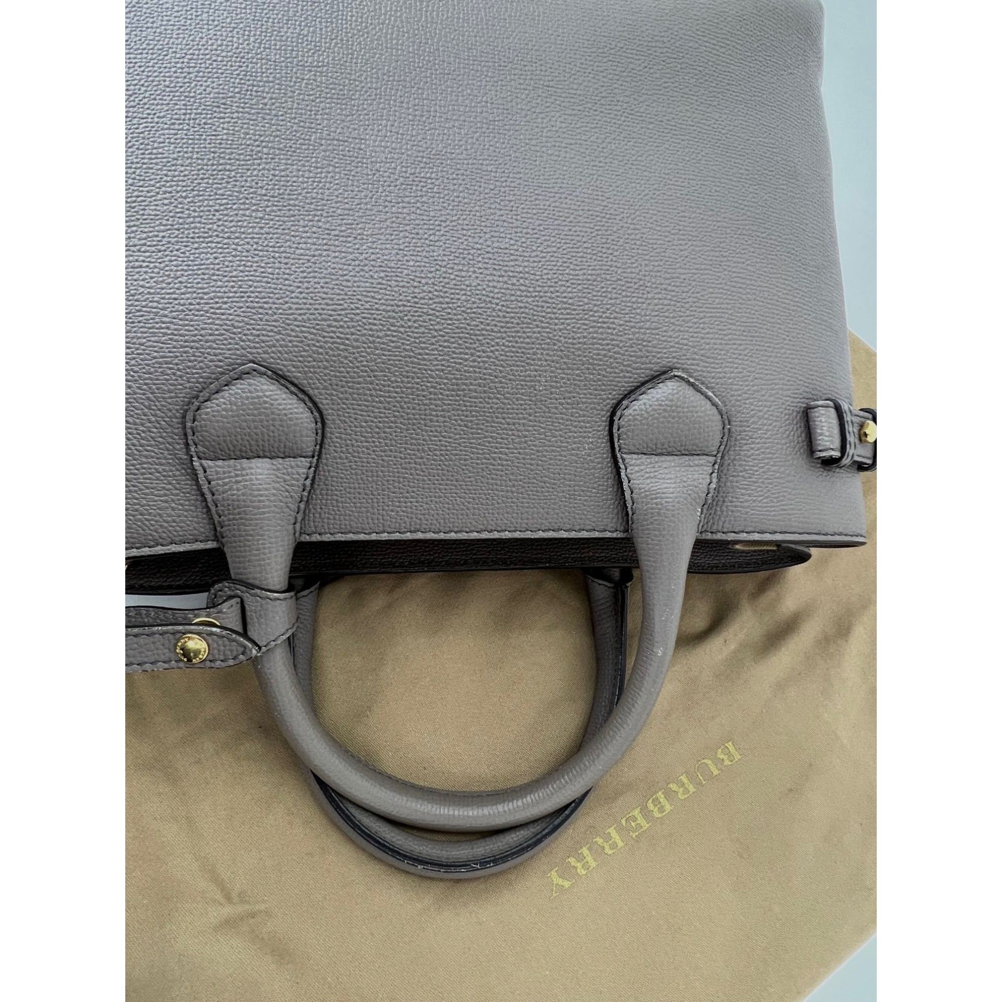 Túi xách tay vải canvas kẻ caro cỡ trung Burberry Banner House
