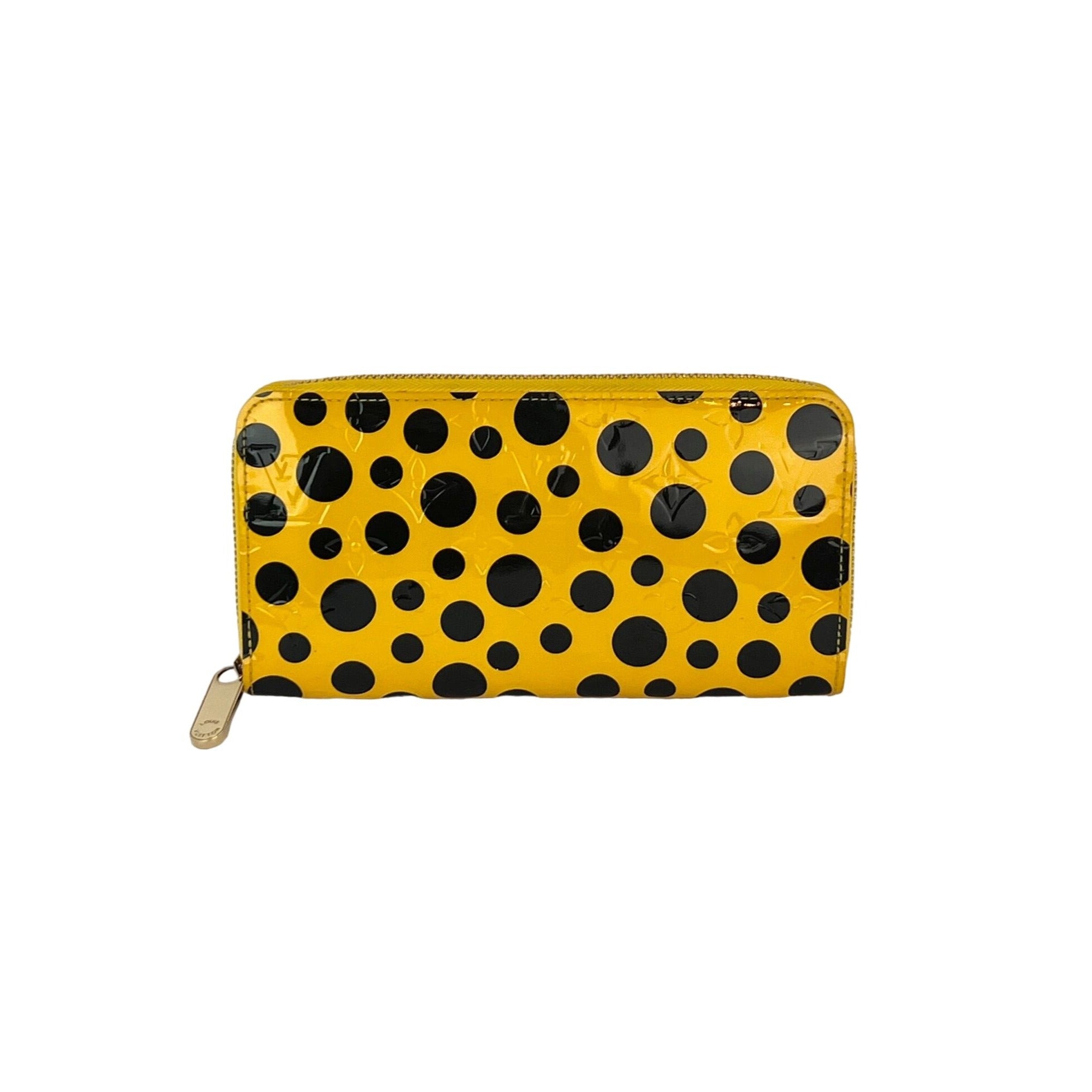 Ví Louis Vuitton Kusama Infinity Dots Zippy Leather Yellow Vernis Patent Leather