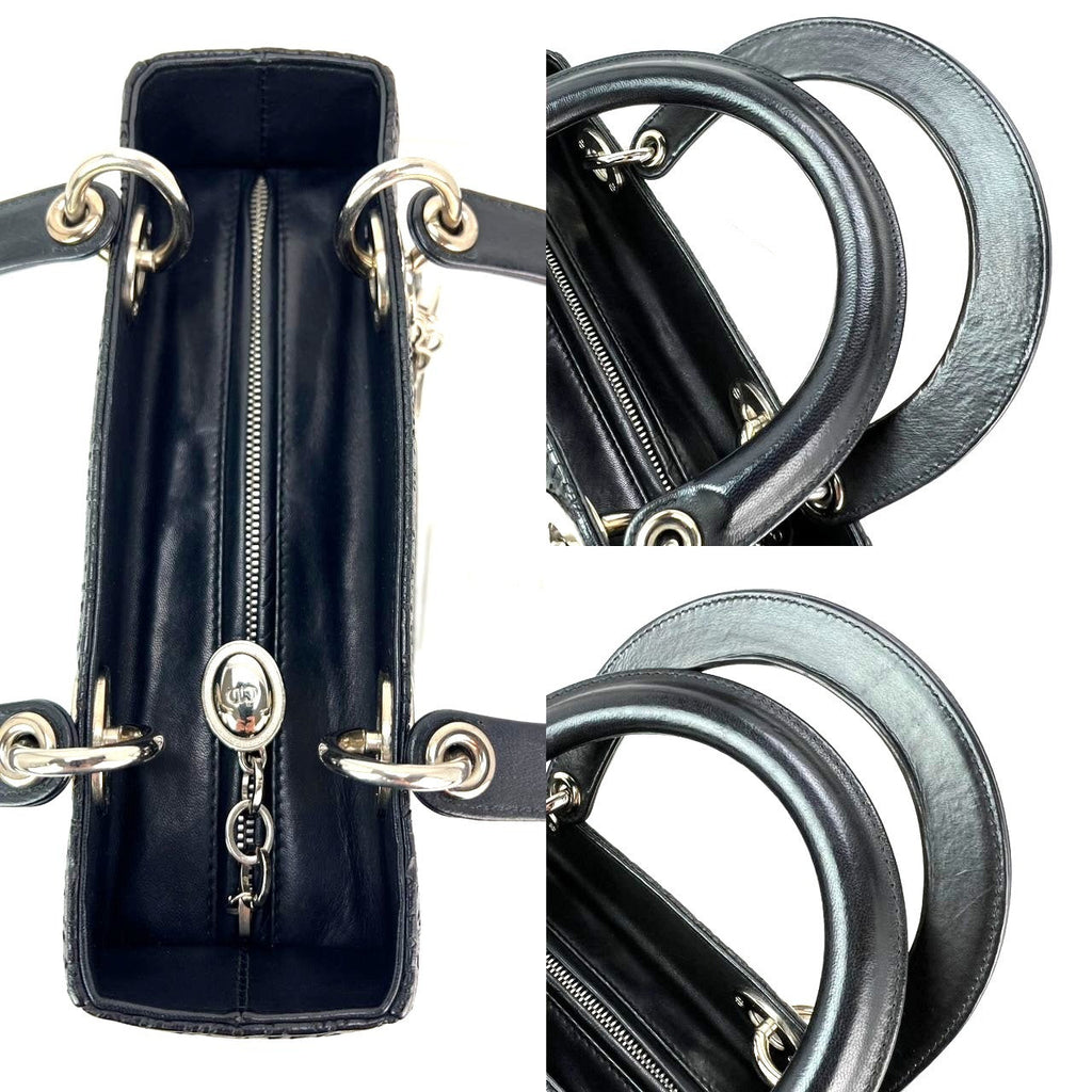 Túi đeo vai Christian Dior Medium Lady Laced Black Leather Limited Edition