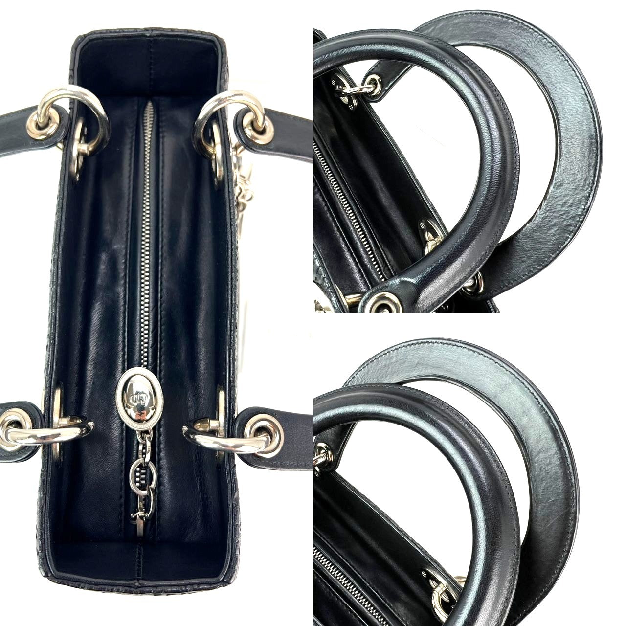 Túi đeo vai Christian Dior Medium Lady Laced Black Leather Limited Edition