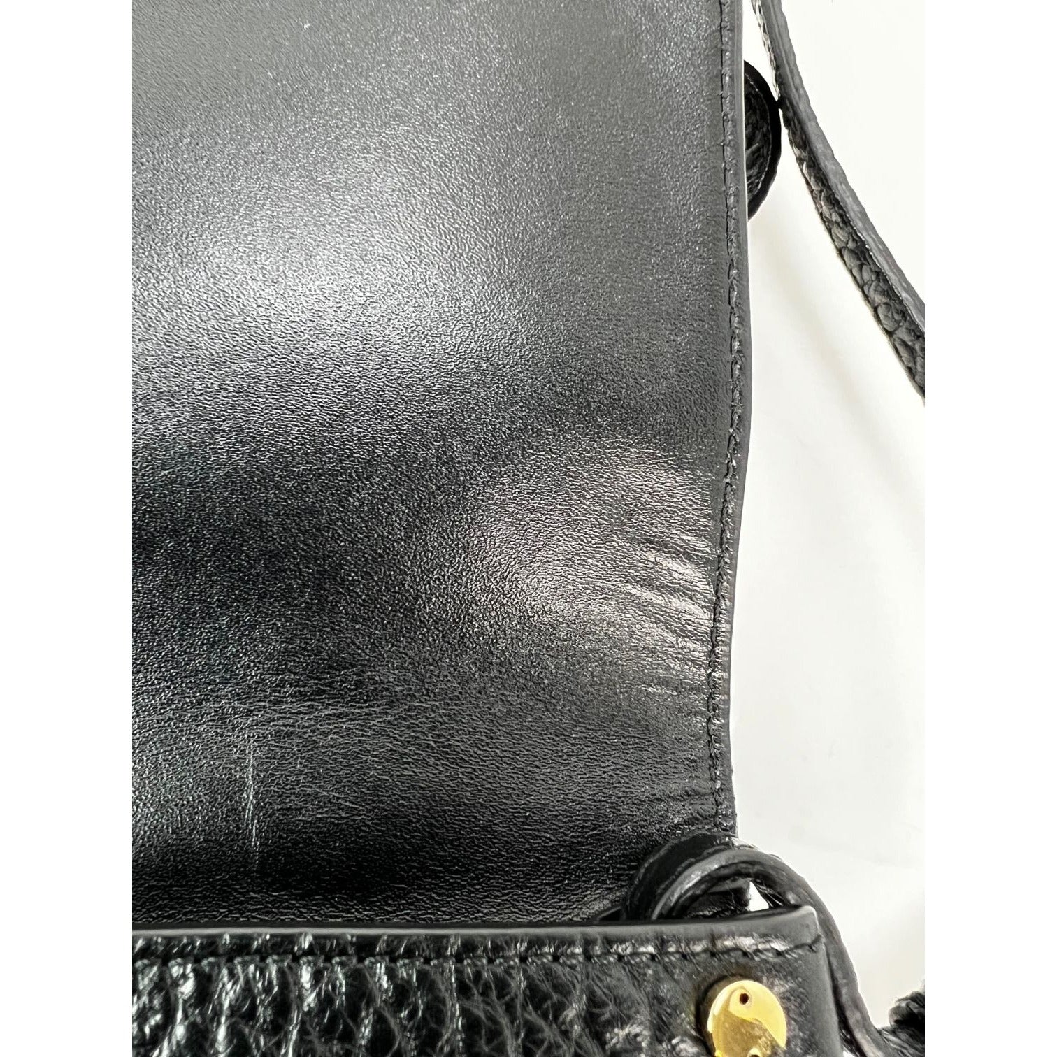 Túi đeo chéo Burberry Signature Grain Leather Check Embossed Langley Black