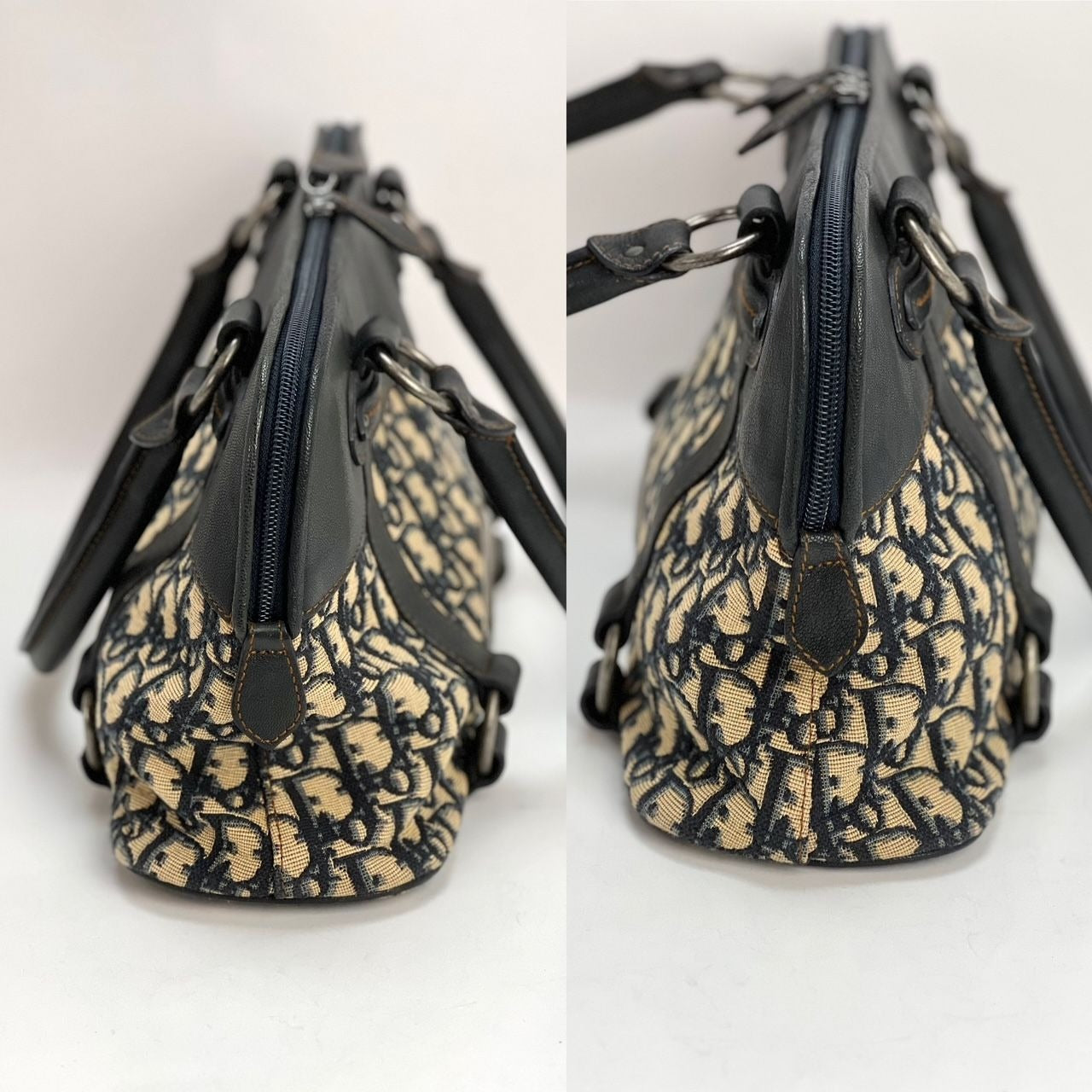 Túi xách vải canvas xanh CHRISTIAN DIOR Monogram Trotter CD