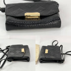 Túi đeo chéo Burberry Signature Grain Leather Check Embossed Langley Black