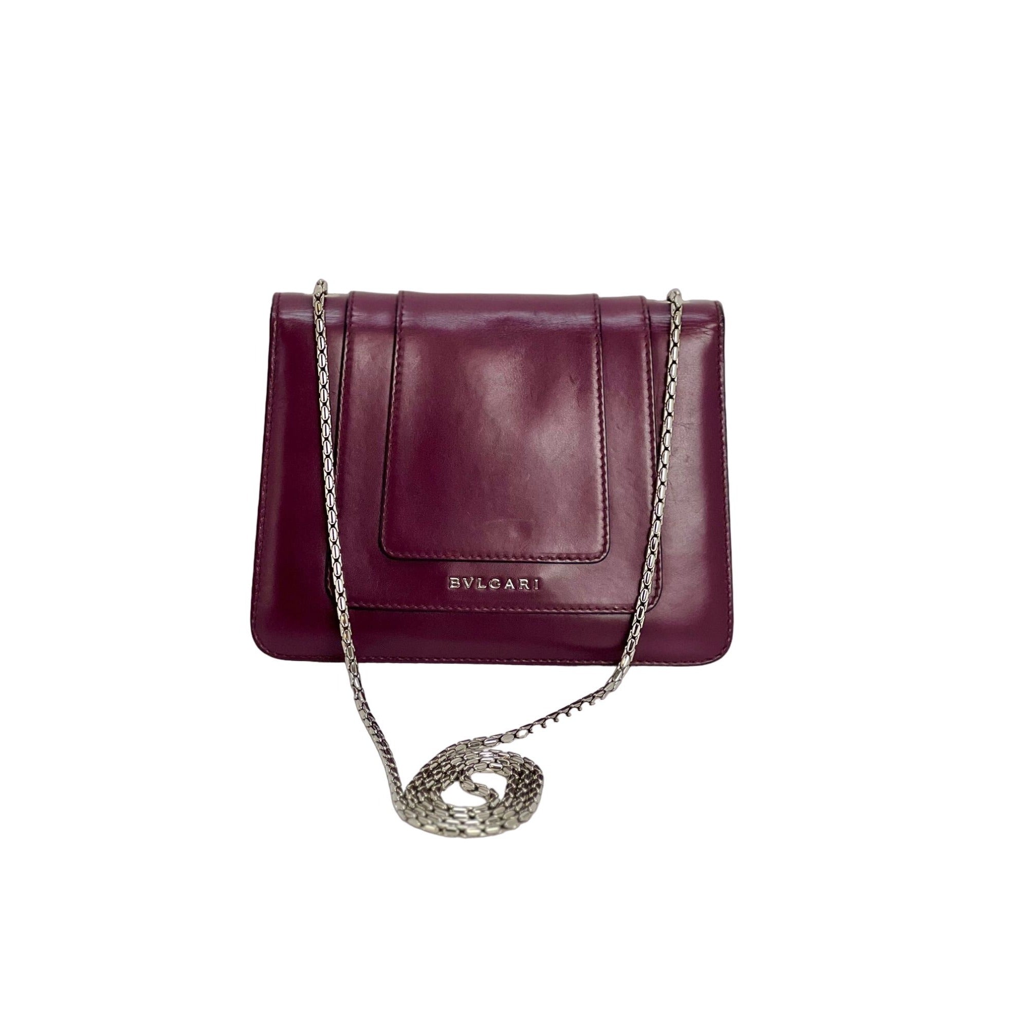 Túi đeo chéo Bvlgari Calfskin Small Serpenti Forever Snake Plum
