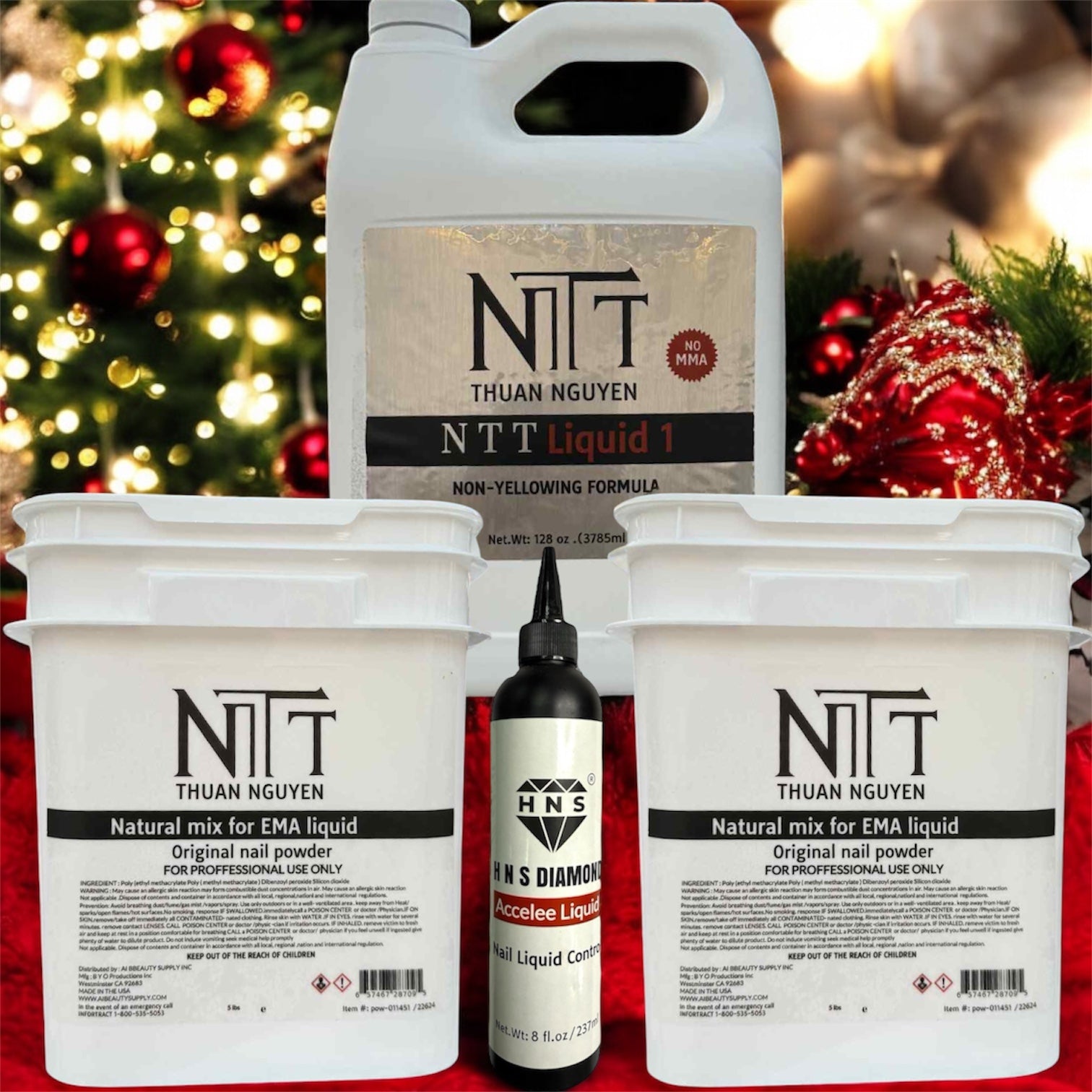 Combo M06: 2x NTT Natural Mix Powder For EMA Liquid + 1x NTT Liquid + 1x HNS Diamond  Accelee Liquid