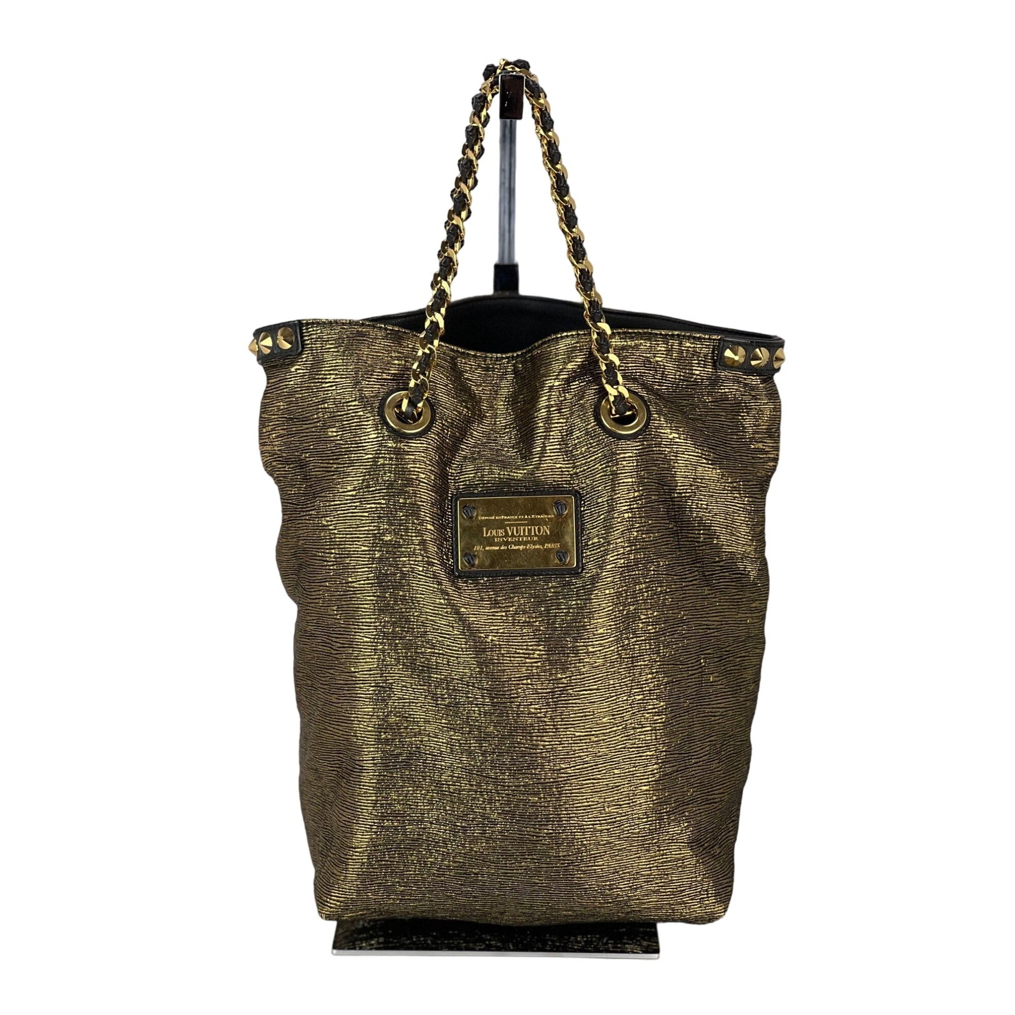 Túi Louis Vuitton Metal Jacquard double Jeu Soft Gold Tote