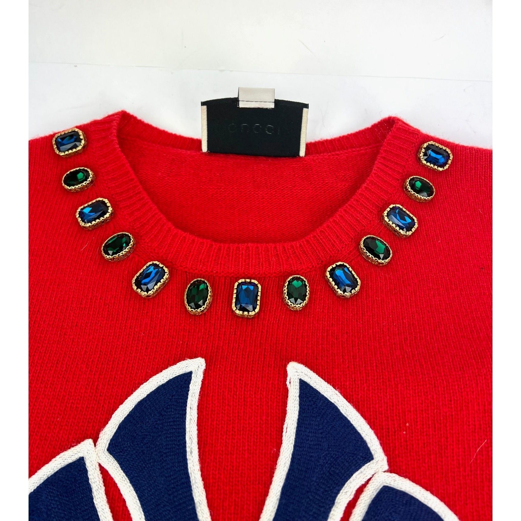 Áo len chui đầu Gucci Womens NY Yankees Wool Red