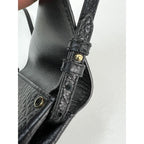Túi đeo chéo Burberry Signature Grain Leather Check Embossed Langley Black