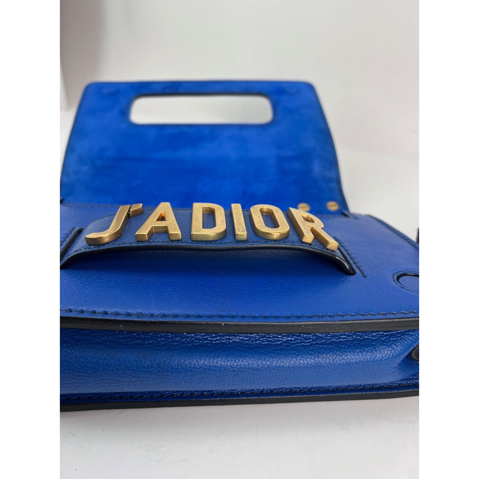 Túi đeo vai da nắp xanh Christian Dior CD J'ADIOR