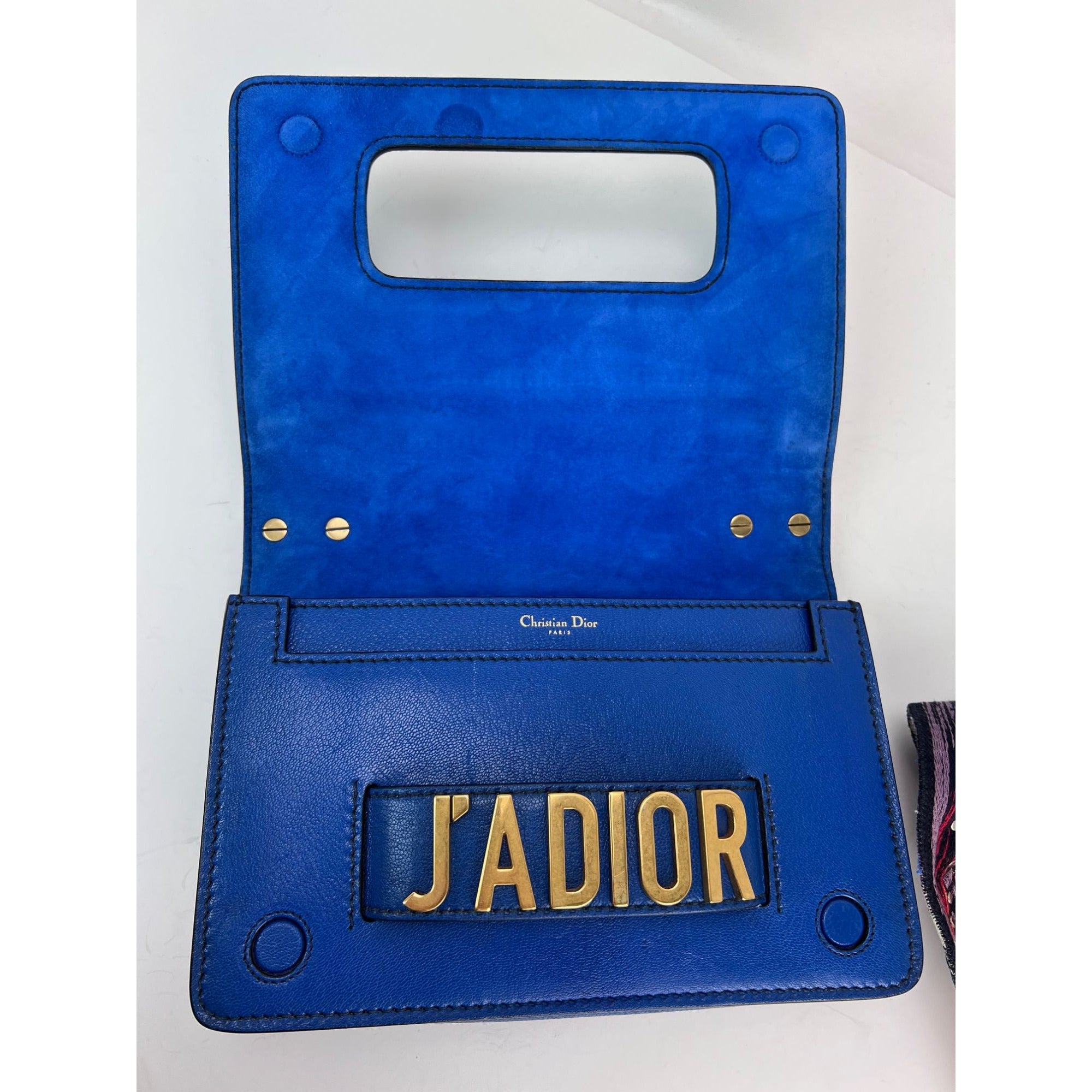 Túi đeo vai da nắp xanh Christian Dior CD J'ADIOR