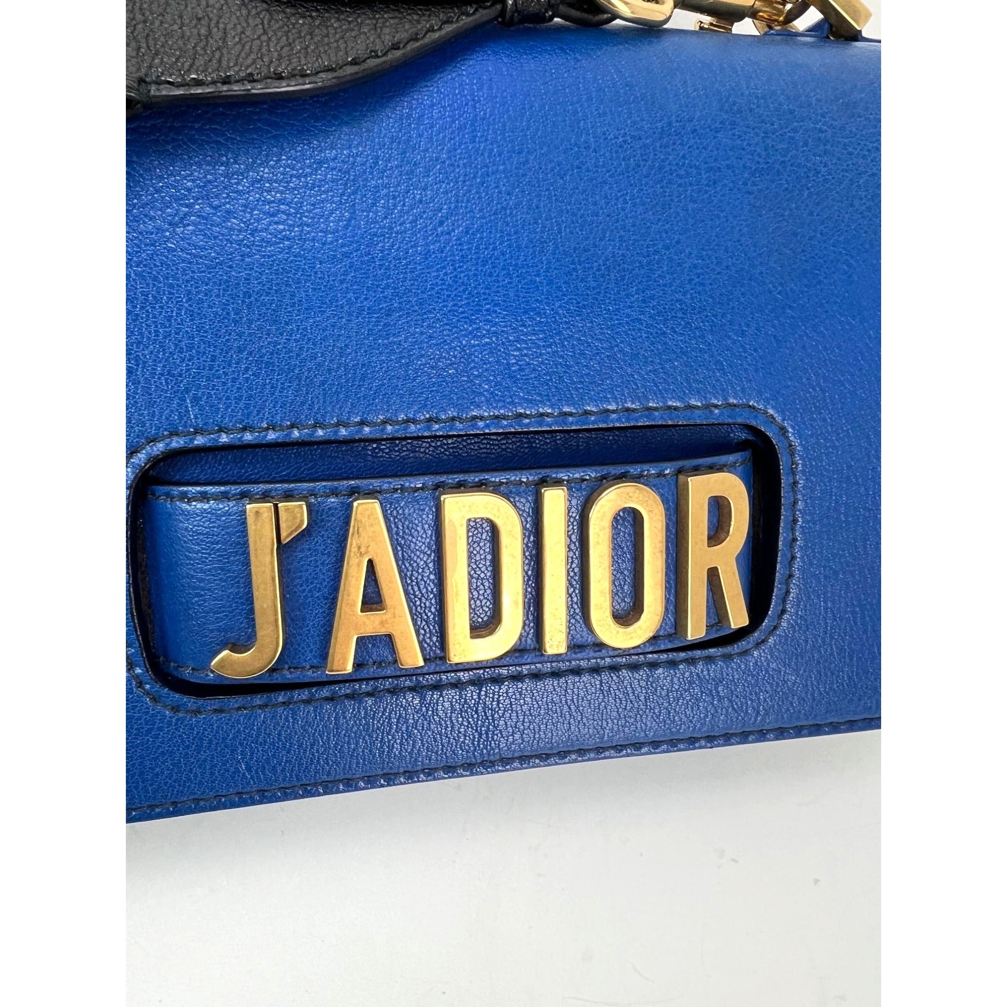 Túi đeo vai da nắp xanh Christian Dior CD J'ADIOR