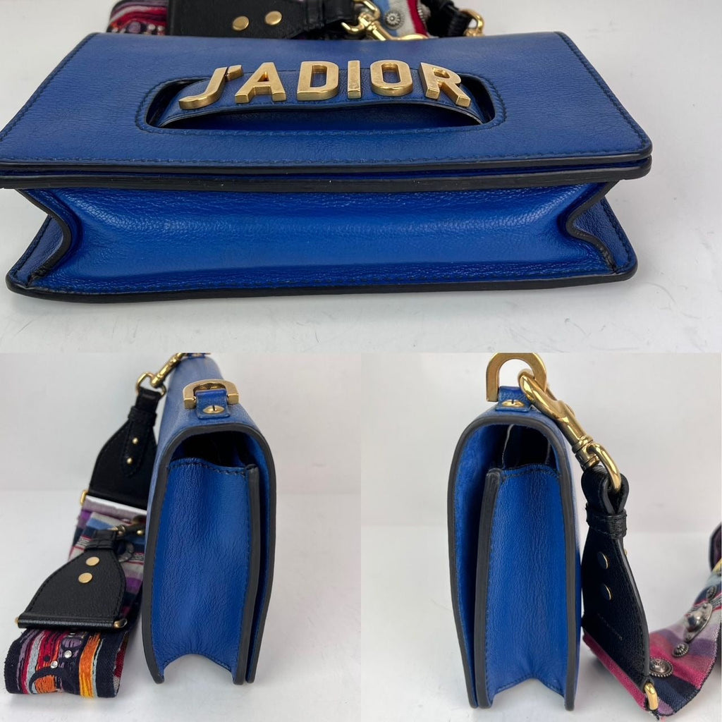 Túi đeo vai da nắp xanh Christian Dior CD J'ADIOR