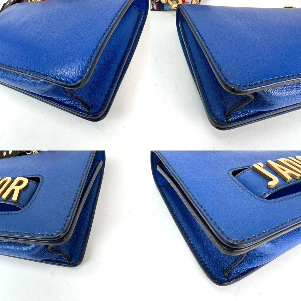 Túi đeo vai da nắp xanh Christian Dior CD J'ADIOR