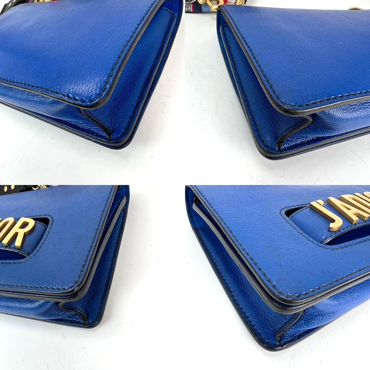 Túi đeo vai da nắp xanh Christian Dior CD J'ADIOR