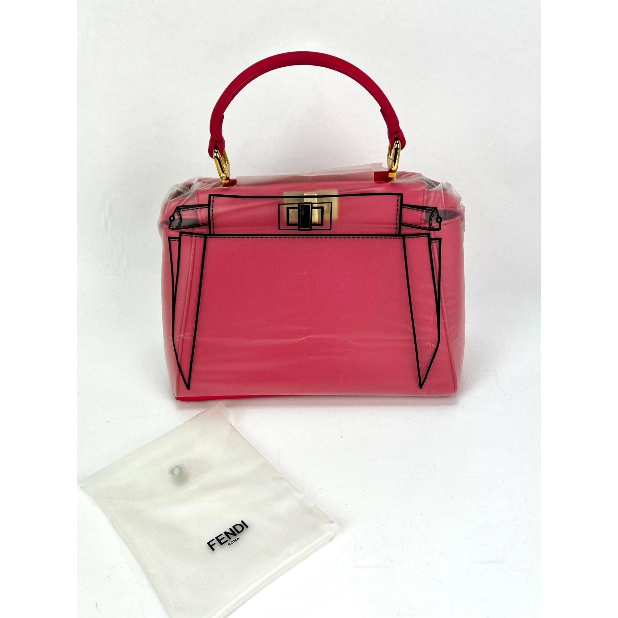 Túi đeo vai Fendi Mini Peekaboo màu hồng bằng da