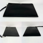 Túi đựng I-Pad bằng da trơn màu đen của Saint Laurent