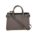 Túi xách tay vải canvas kẻ caro cỡ trung Burberry Banner House