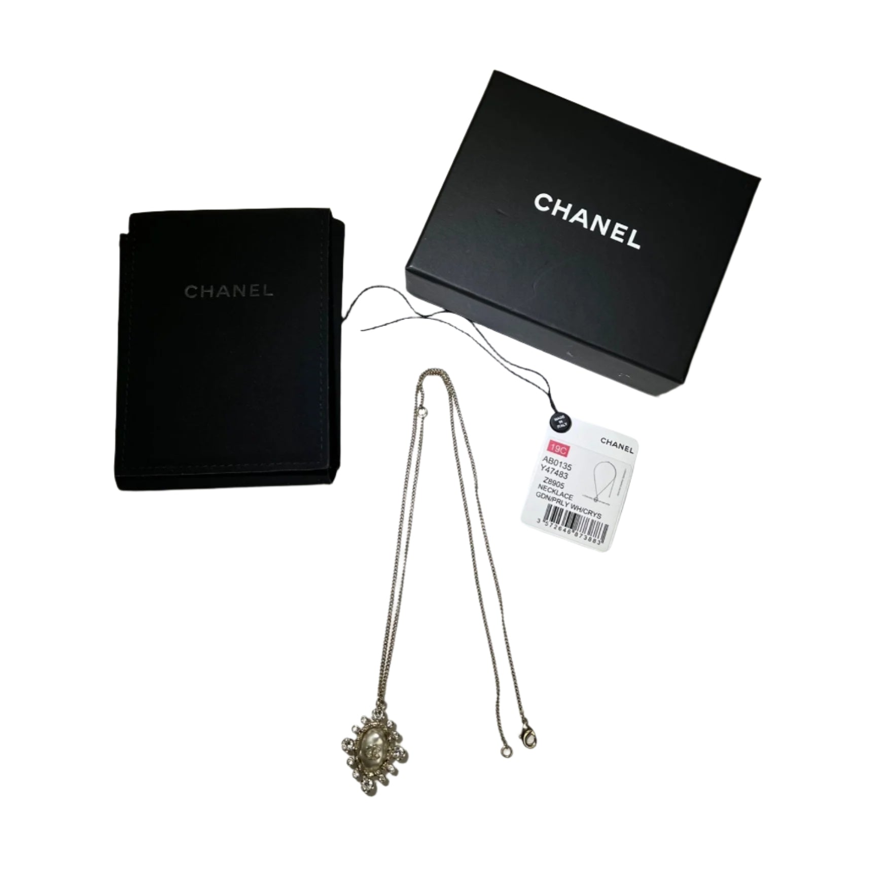 Dây chuyền Chanel Crystal CC Vàng Ngọc trai Trang sức thời trang