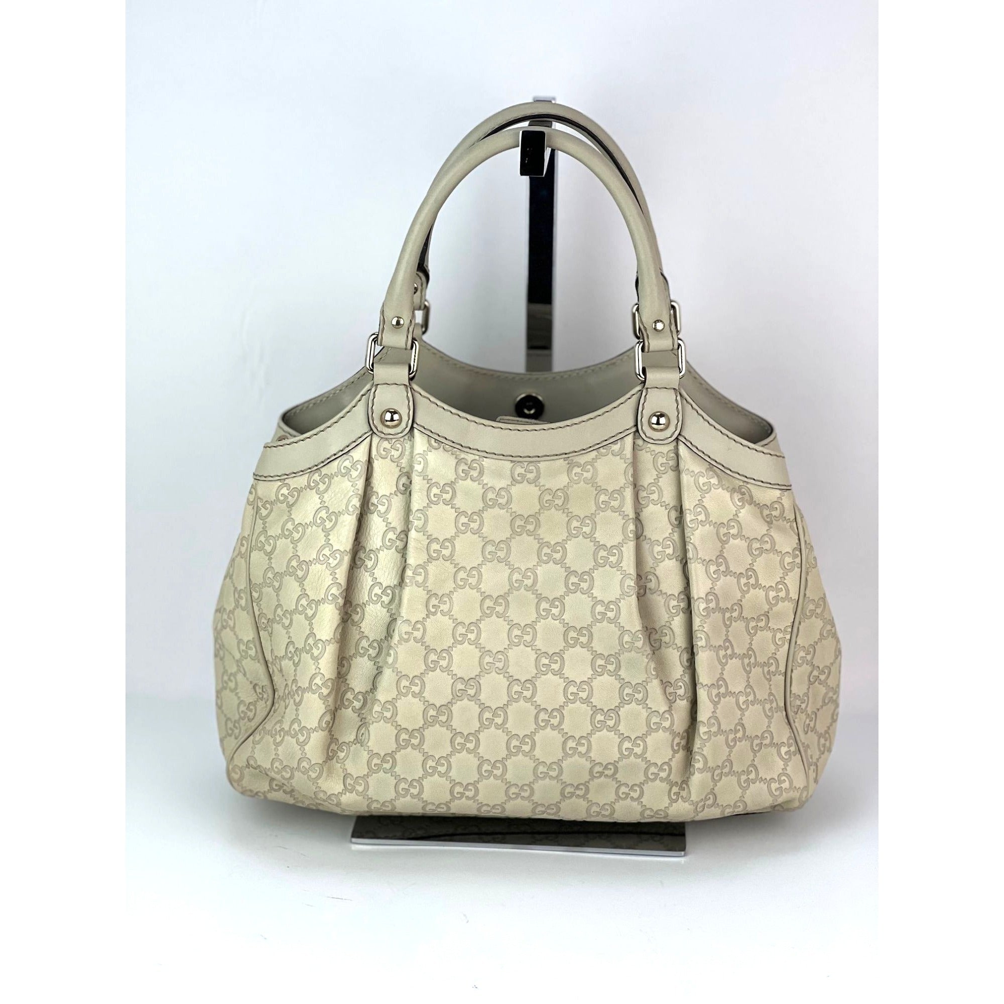 Túi xách Gucci Sukey Medium Guccissima Leather Mystic White Tote