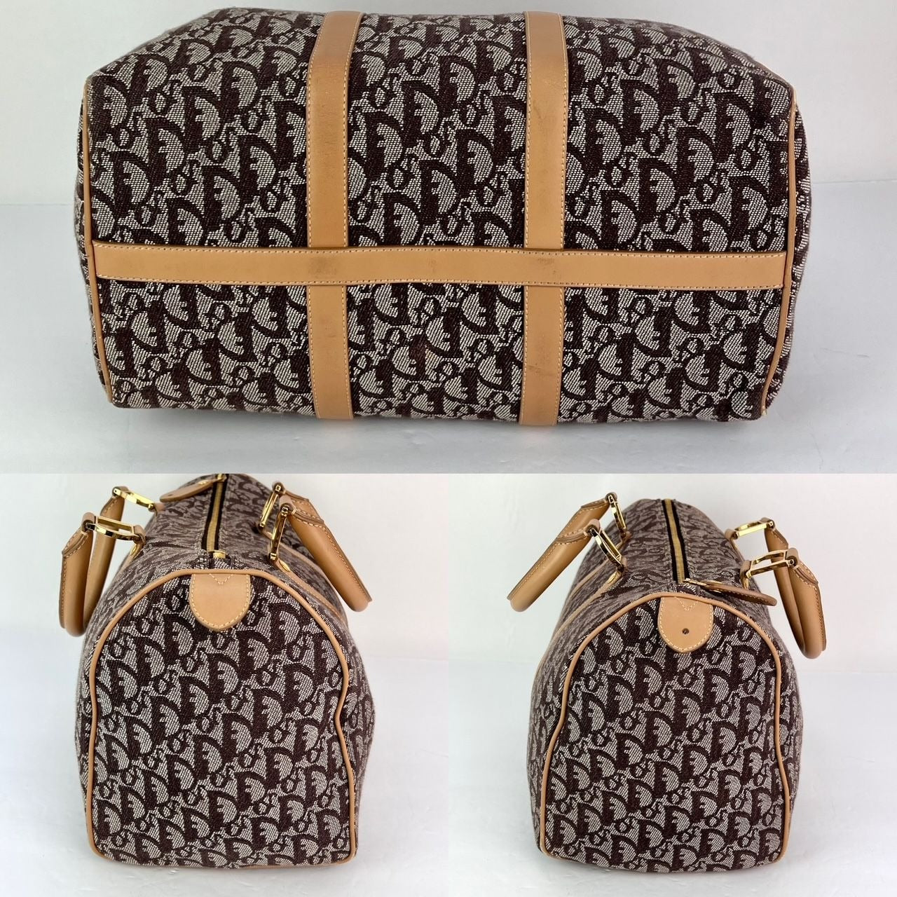 Túi xách Christian Dior Vintage Trotter Diorissimo Medium Brown Boston