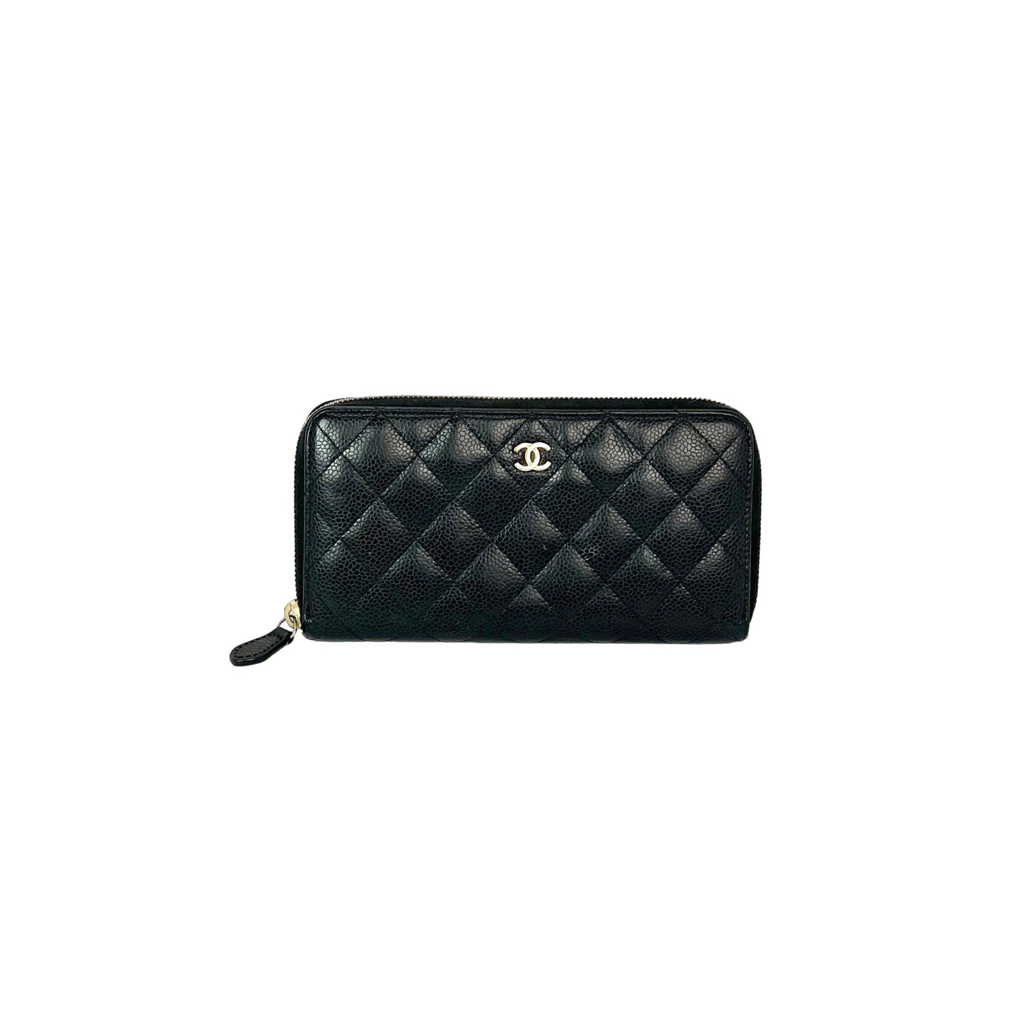 Ví Chanel Caviar Quilted Large Gusset Zip Around Black