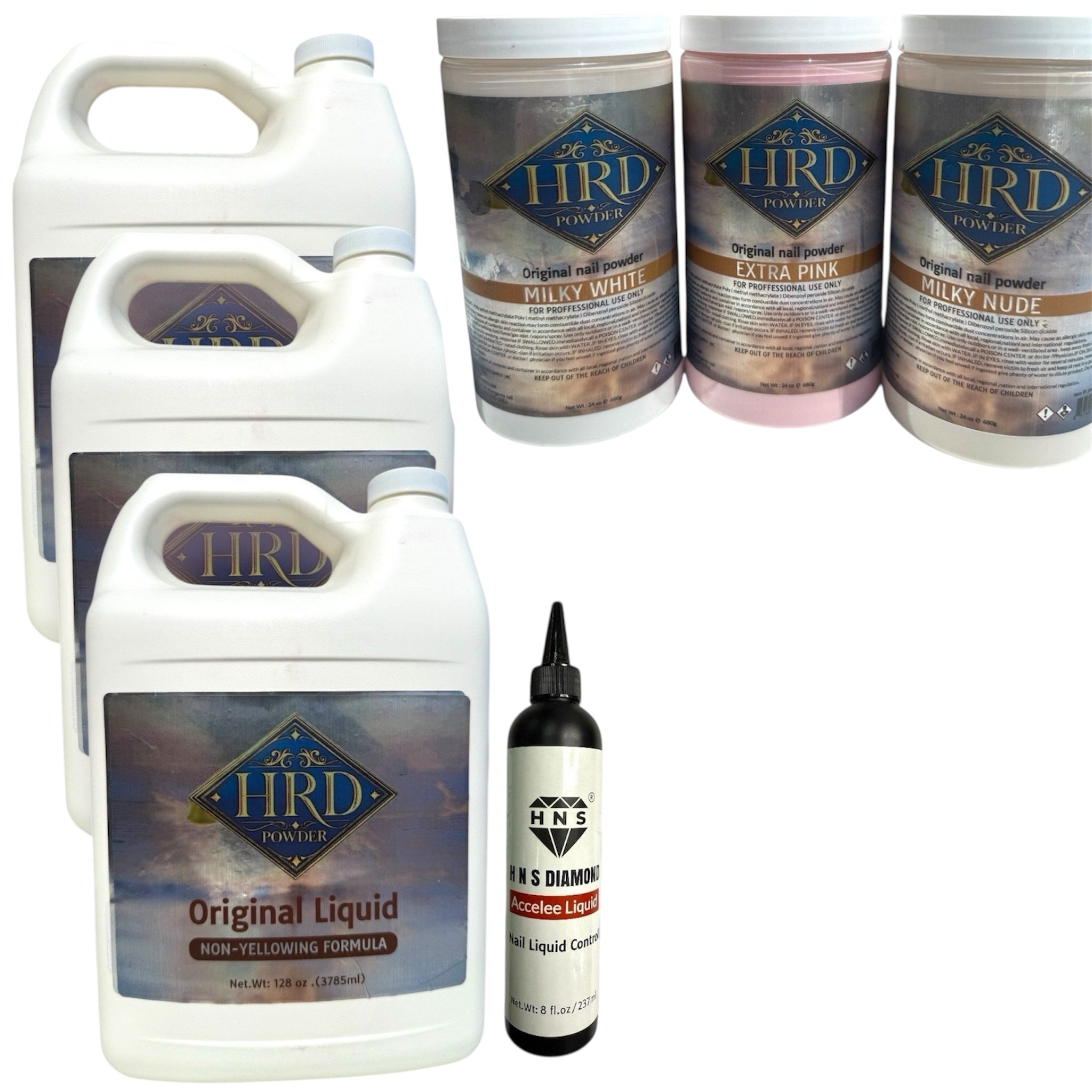 Combo M03: 3x HRD Original Liquid 1 Gallon + 3x HRD Powder 24oz + 1x HNS Diamond Accelee Liquid