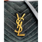 Túi đeo chéo da lộn màu đen YVES SAINT LAURENT Lou Camera Matelasse
