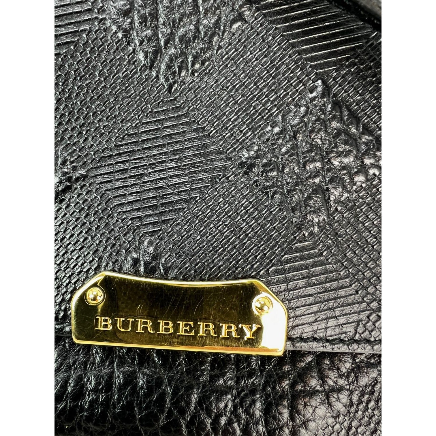 Túi đeo chéo Burberry Signature Grain Leather Check Embossed Langley Black